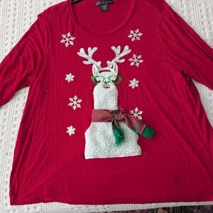Red Llama Holiday long Sleeve Shirt